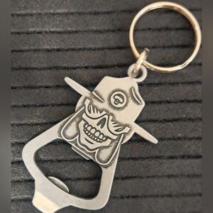 Voodoo Ranger Silver Skull Hat Bottle Opener Keychain